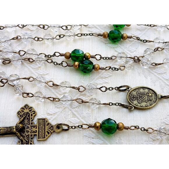 Pardon Indulgence Crucifix Hand-made Wire Wrapped 5 Decade Rosary - Picture 10 of 10